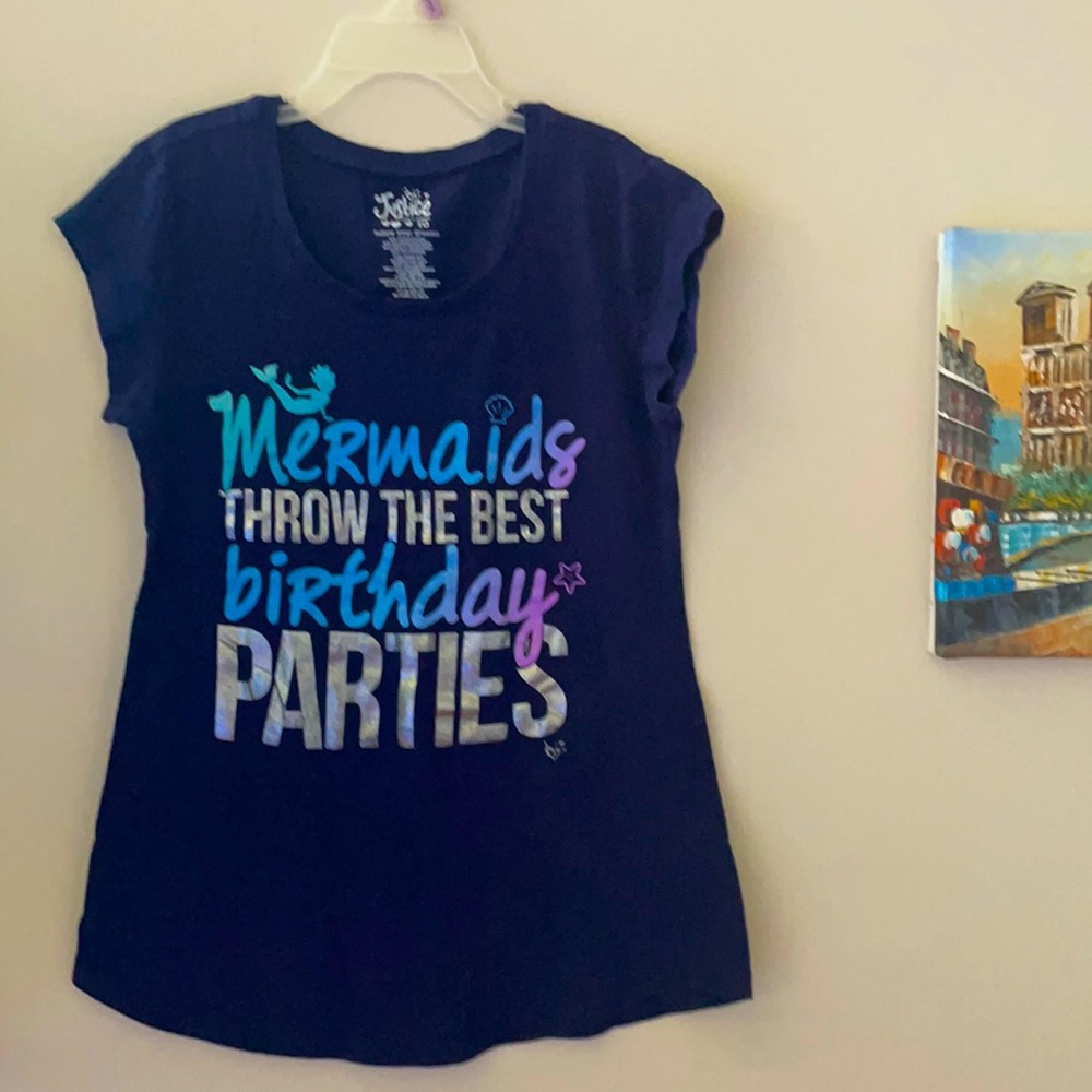 Justice Navy Mermaids Tee